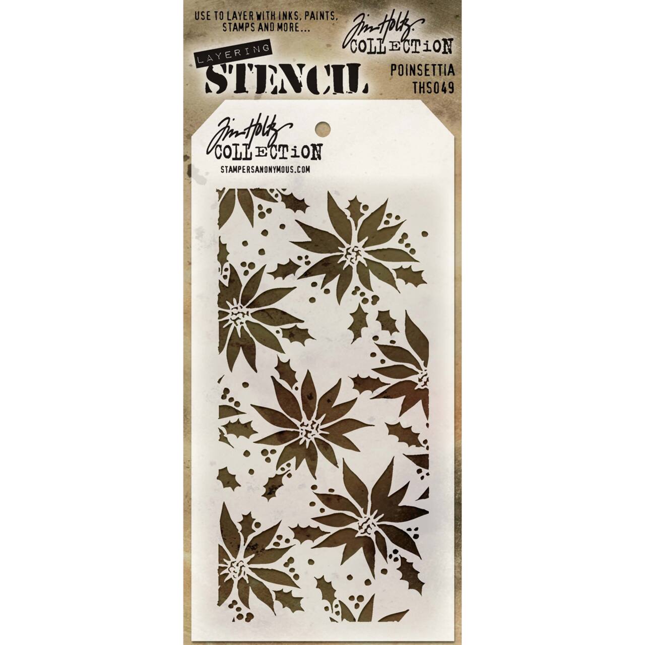 Stampers Anonymous Tim Holtz® Poinsettia Layered Stencil